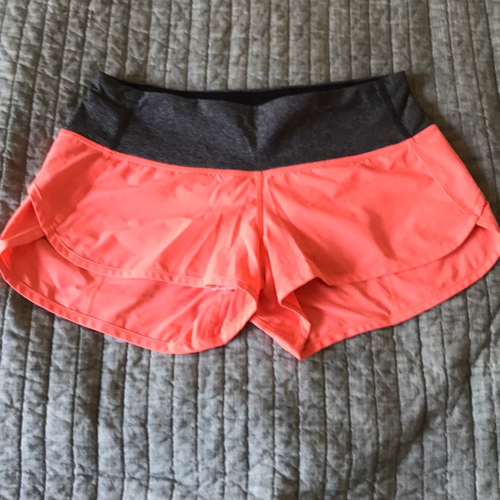 Pink and grey lululemon speed shorts